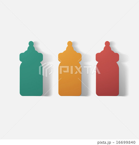 Paper clipped sticker: baby bottle 16699840