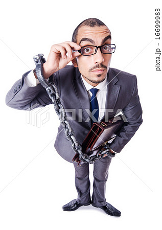 Businessman with handcuffs on white 16699983