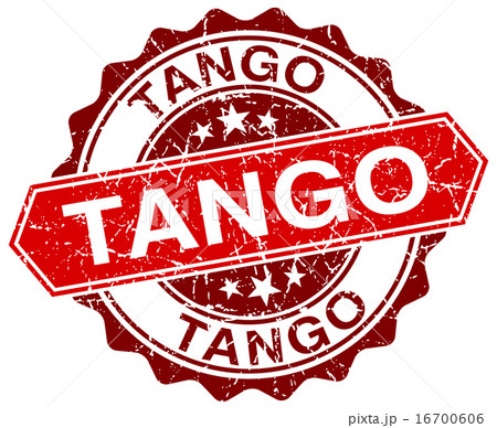tango red round grunge stamp on white 16700606
