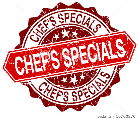 chef's specials red round grunge stamp on white 16700970