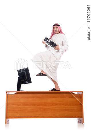 Arab man sitting at his desk 16702062