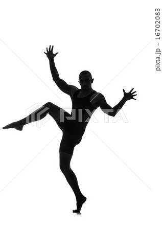 silhouette of male dancer isolated on white silhouette of male dancer isolated on white 16702083