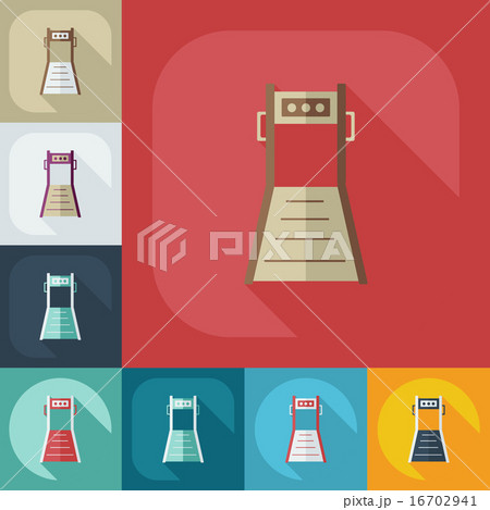 Flat modern design with shadow icon treadmill Flat modern design with shadow icon treadmill 16702941