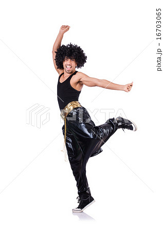 Rap dancer isolated on the white 16703065