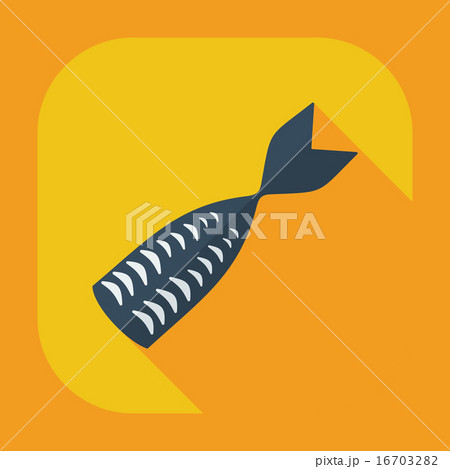 Flat modern design with shadow icons tuna fillet 16703282