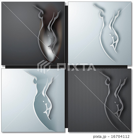 Woman torso on gray background 16704112