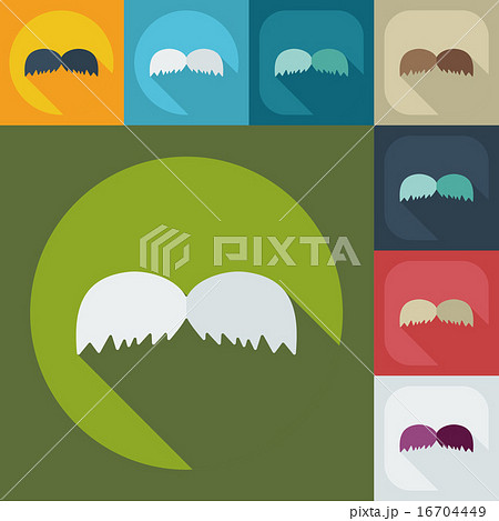 Flat modern design with shadow icon mustache 16704449