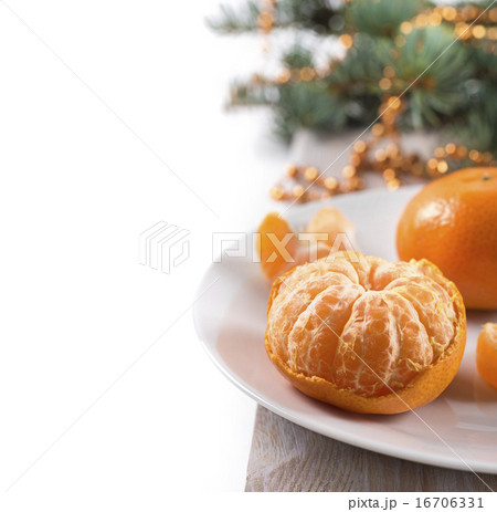 New year and christmas composition with mandarin New year and christmas composition with mandarin 16706331