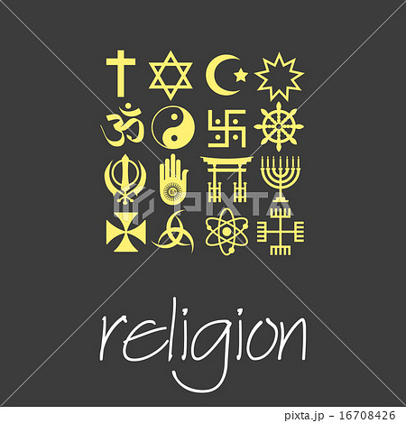 world religions symbols vector set of green icons world religions symbols vector set of green icons 16708426