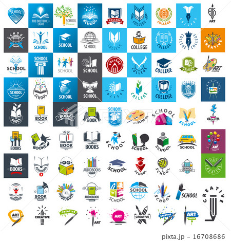 large set of vector logos school and books 16708686