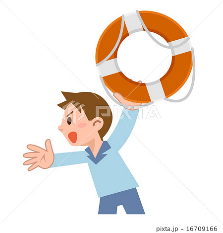 浮き輪で救助する男性 16709166