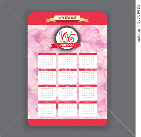 Blossoms Calendar 2016 year design 16709485