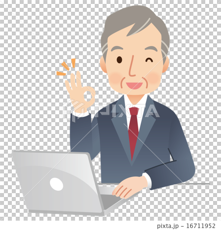 Businessman Senior Male PC Operation OK 16711952