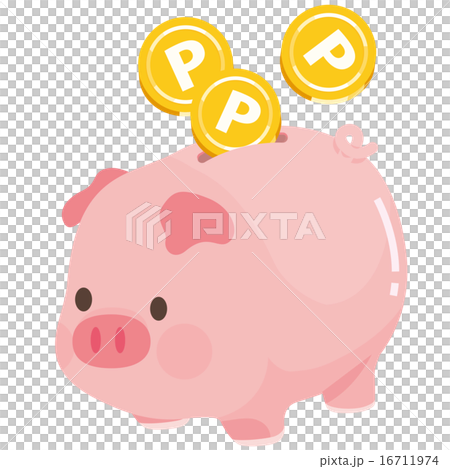 ポイントコインが入るぶたさん貯金箱 16711974