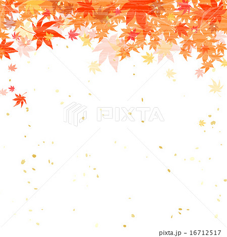 紅葉 もみじ 秋 和紙風のイラスト素材