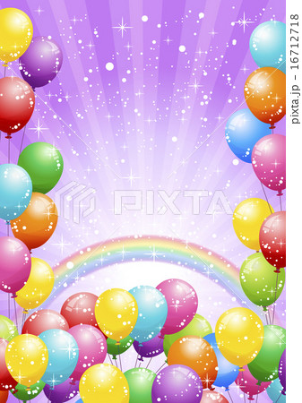 Festival background with balloons and rainbow 16712718