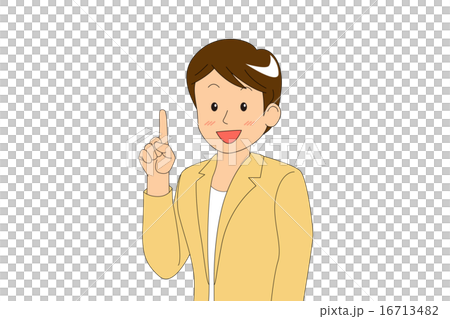 ショート　ポイント　黄色_普通目_口開く 16713482