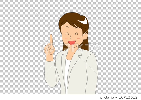 ロング　ポイント　白_笑顔目_口開く 16713512