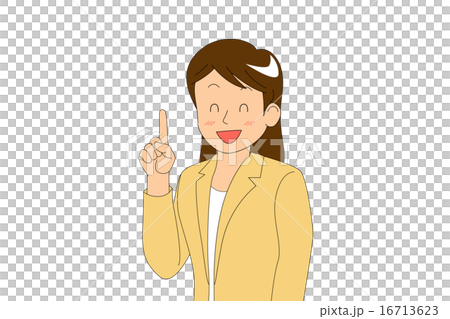 ロング　ポイント　黄色_笑顔目_口開く 16713623