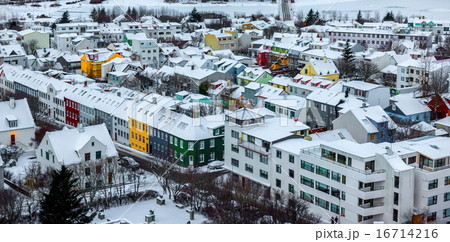 Beautiful Reykjavik city skyline in Iceland 16714216