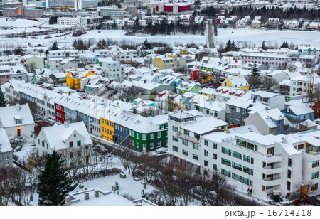 Beautiful Reykjavik city skyline in Iceland 16714218