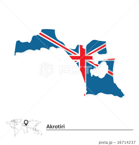 Map of Akrotiri with flag 16714237