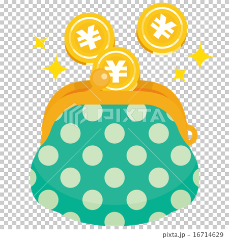 ¥ Mark your wallet with a coin, green spilled polka dots 16714629