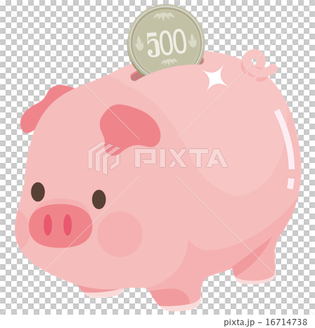 500 yen Coins into which pig is contained Money Saving Box 16714738