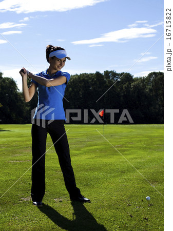 Thumbs up on golf, bright colorful vivid theme 16715822