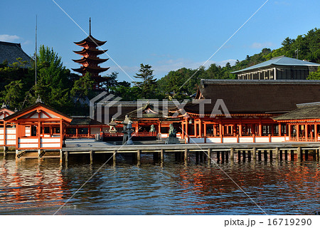 夕焼の厳島神社 16719290