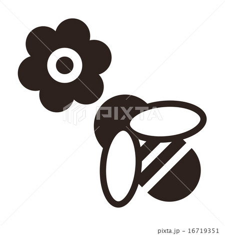 Bee and flower icon 16719351