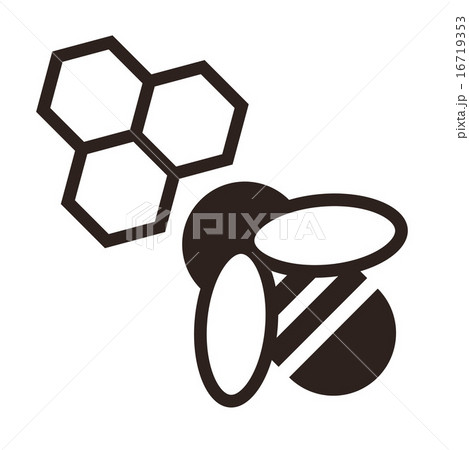 Bee and honeycombs icon Bee and honeycombs icon 16719353