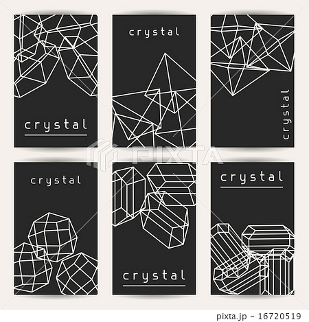 Set of business cards with geometric crystals and minerals Set of business cards with geometric crystals and minerals 16720519