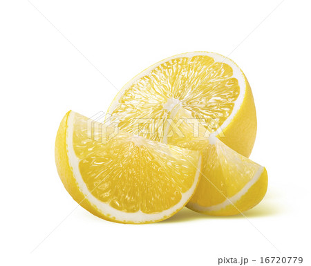 Lemon half and two slices isolated on white Lemon half and two slices isolated on white 16720779
