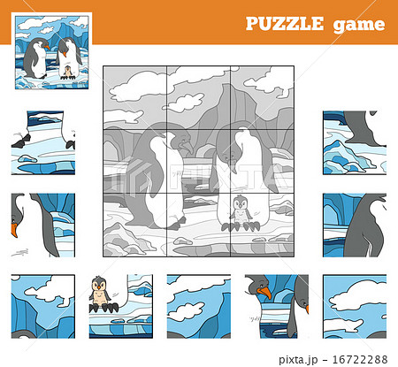 Puzzle Game for children with penguin family Puzzle Game for children with penguin family 16722288