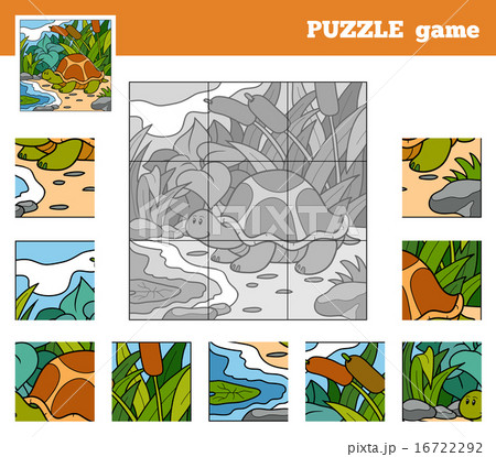 Puzzle Game for children with animals (turtle) 16722292