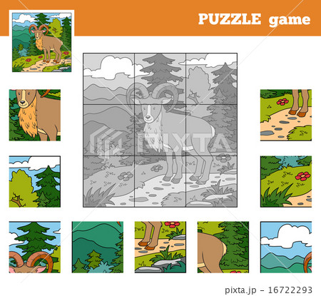 Puzzle Game for children with animals (urial) 16722293