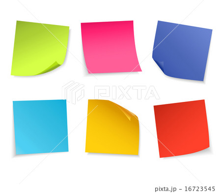 Set of isolated colorful paper notes. Set of isolated colorful paper notes. 16723545