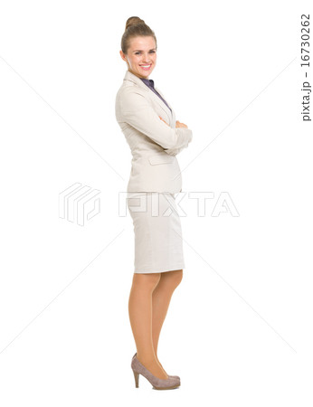 Full length portrait of smiling business woman Full length portrait of smiling business woman 16730262
