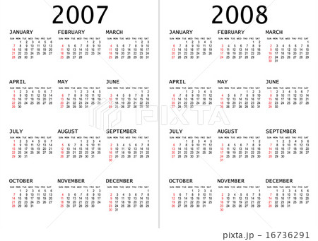 2007 - 2008 calendar - Stock Illustration [16736291] - PIXTA