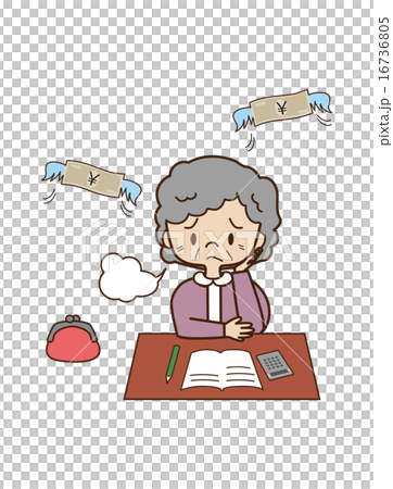 ため息まじりの高齢者 16736805