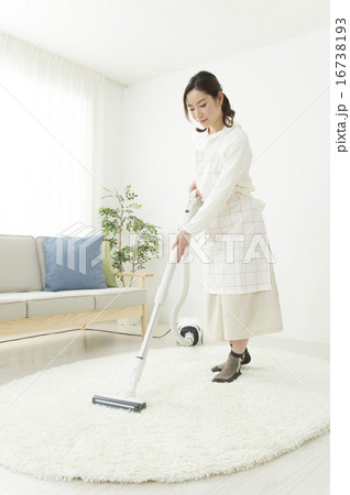 掃除機をかける若い主婦 16738193
