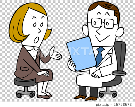 A woman in a suit who asks a doctor 16738678