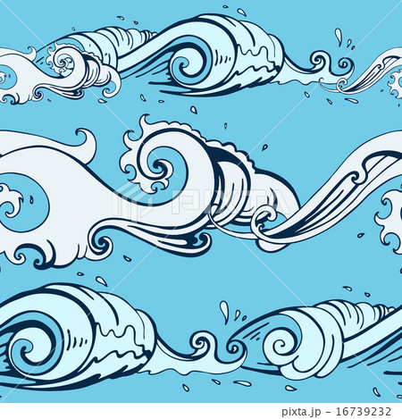 Sea waves. Seamless background 16739232