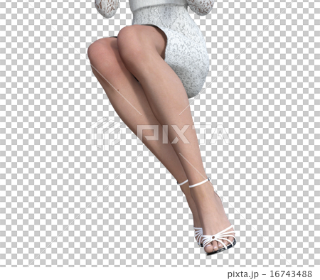 座った女性の美しい脚　perming リアル3DCGイラスト素材 16743488