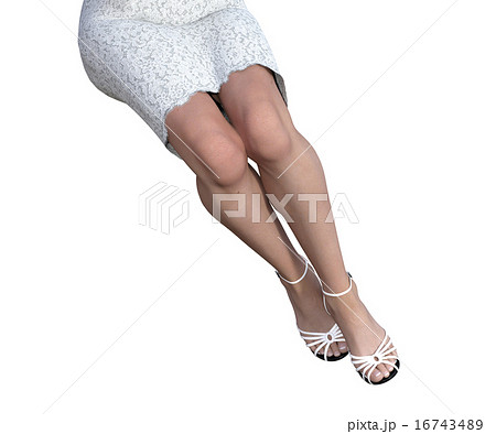 座った女性の美しい脚　perming リアル3DCGイラスト素材 16743489