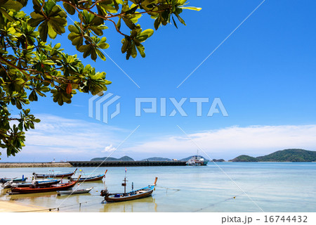 Sea near pier at Panwa Cape in Phuket, Thailand 16744432