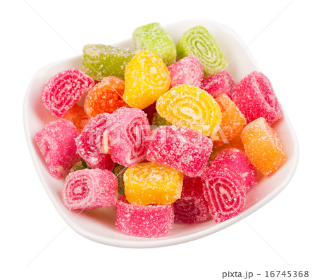 colorful candied fruit jelly on plate 16745368