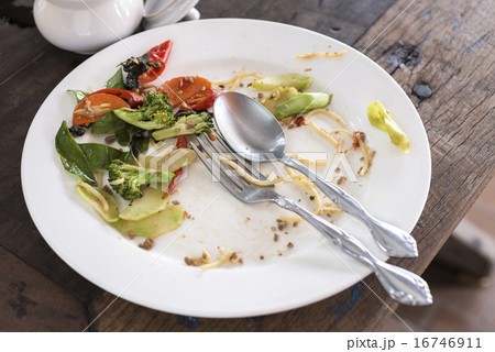 White Plate with crumbs food 16746911