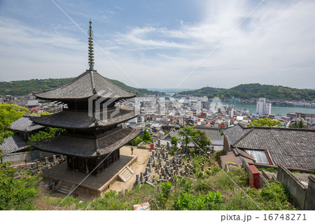 尾道　天寧寺の三重塔　横位置 16748271